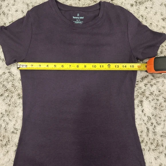 Tommy John SZ XS Women's Plum Short Sleeve Crew Neck Fitted Tee Pima Cotton - Picture 5 of 7